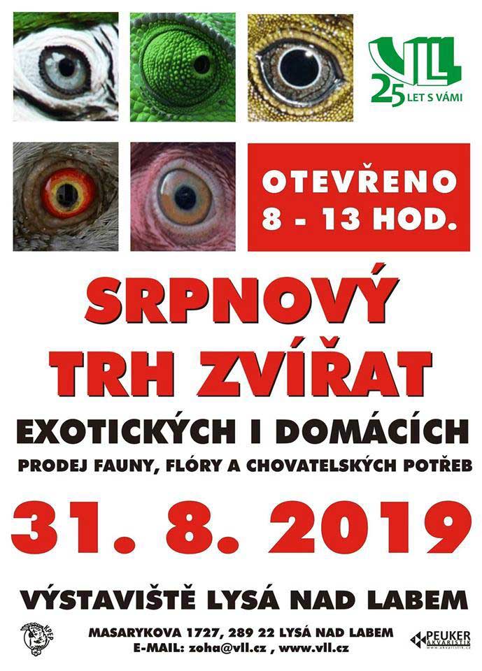 Srpnový trh zvířat exotických i domácích 2019